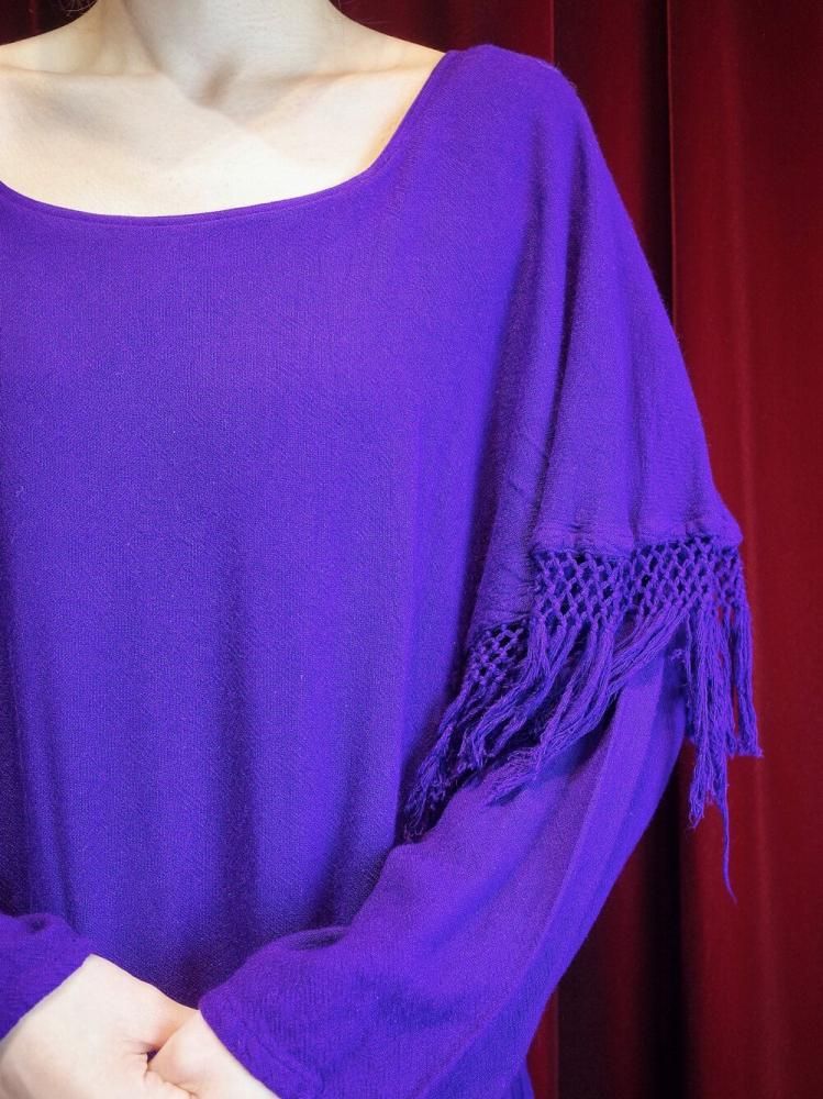 Purple Rayon Fringe Dress