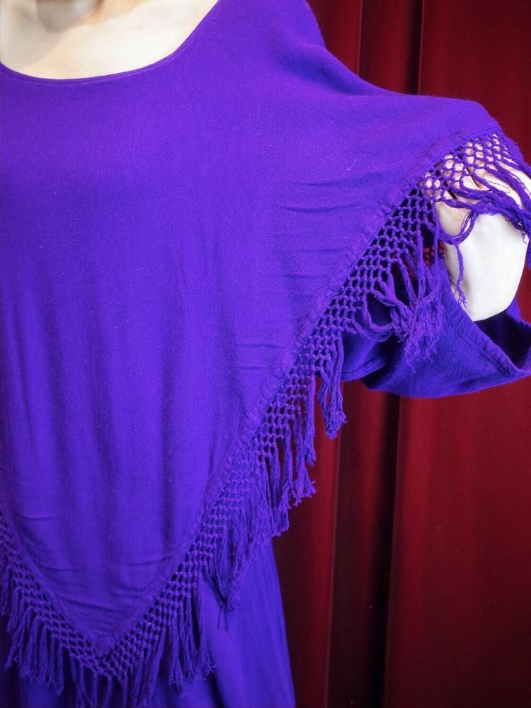 Purple Rayon Fringe Dress