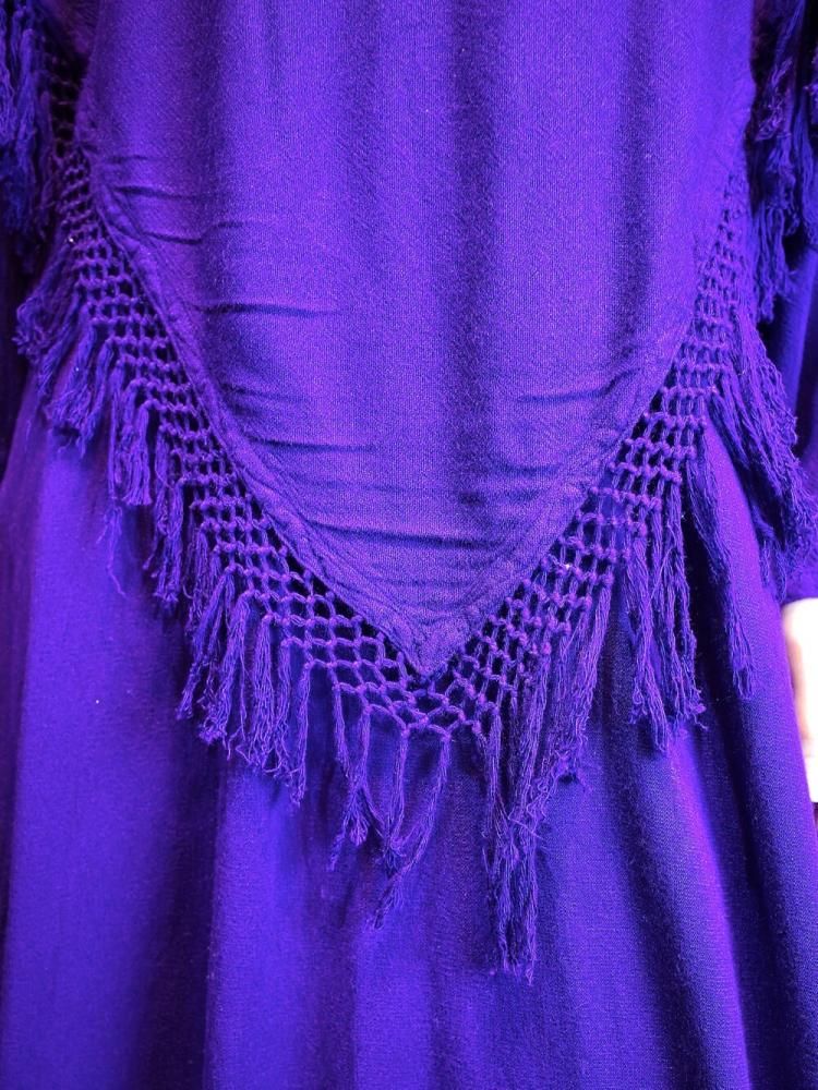 Purple Rayon Fringe Dress