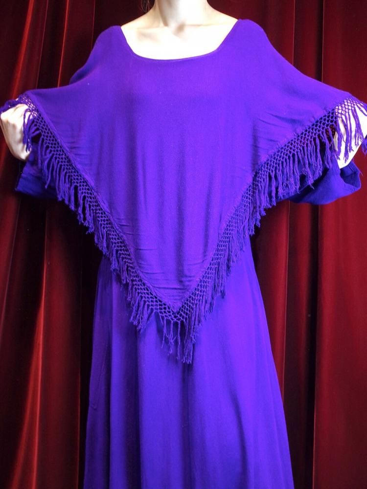 Purple Rayon Fringe Dress