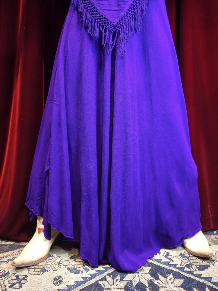 Purple Rayon Fringe Dress