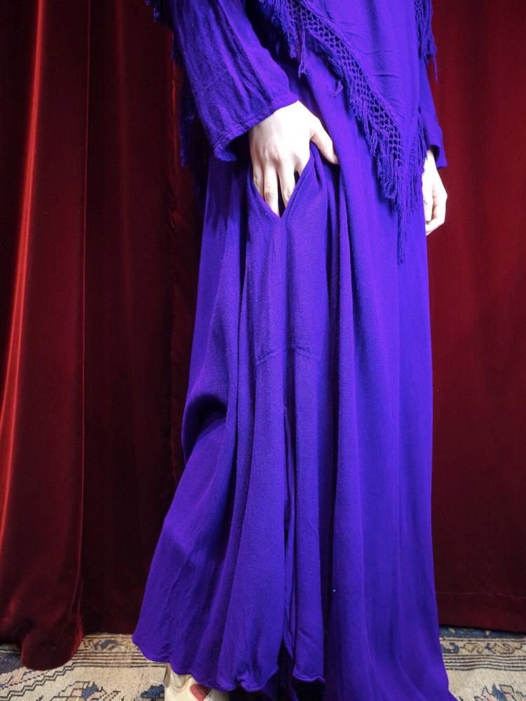 Purple Rayon Fringe Dress