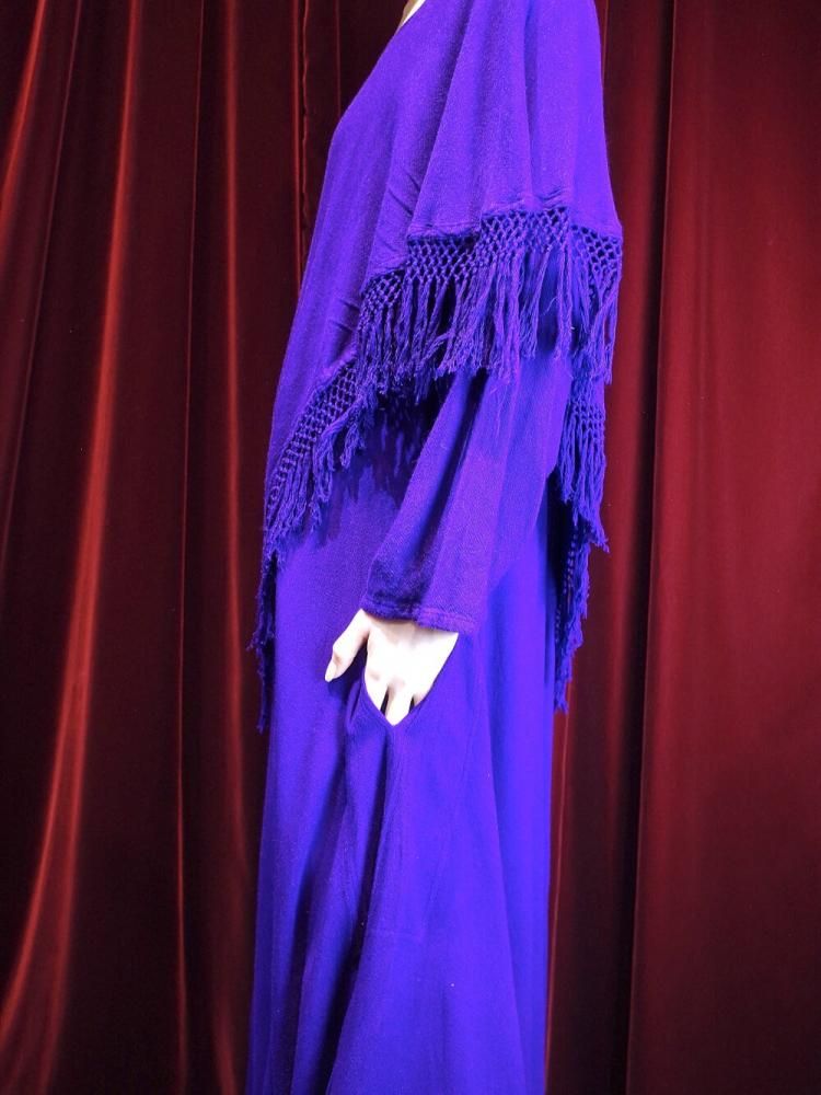 Purple Rayon Fringe Dress