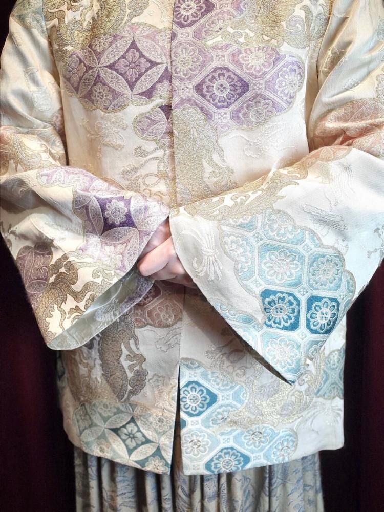 c.1940~50s "Dragon & Phoenix" Silk Jacquard China Jacket