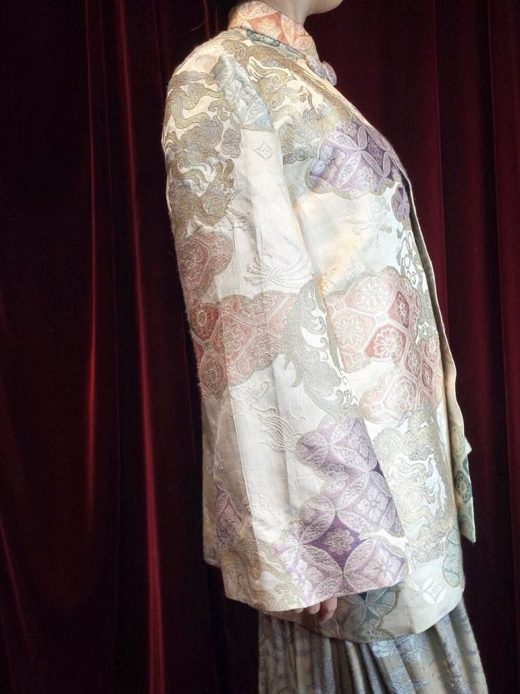 c.1940~50s "Dragon & Phoenix" Silk Jacquard China Jacket