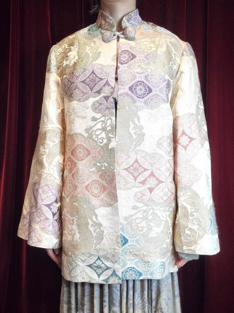 c.1940~50s "Dragon & Phoenix" Silk Jacquard China Jacket