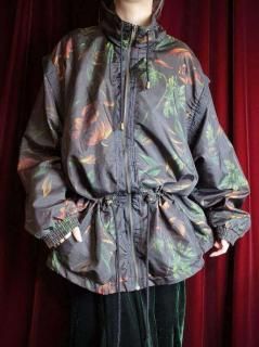 Shadow Flower Waist Shape Nylon Blouson