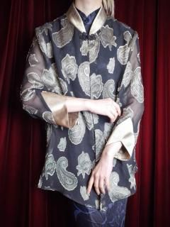 Paisley Sheer China Shirt Gown