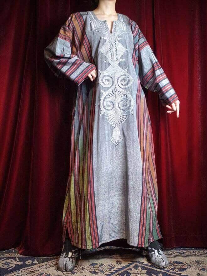 "Made in Egypt" Embroidery Kaftan Dress