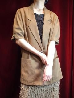 "Antique Buttons" Short Sleeves Tailored Jacket