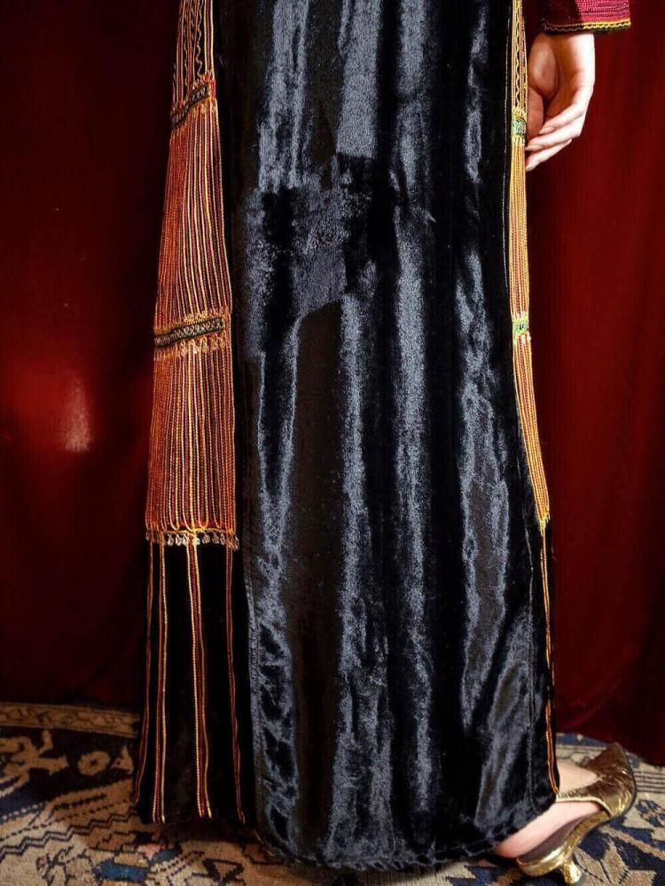Exotic Embroidery Velvet Dress
