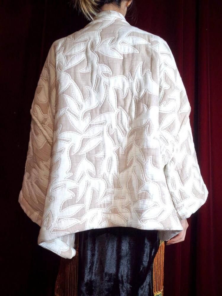 Ecru & White Floral Padding Gown