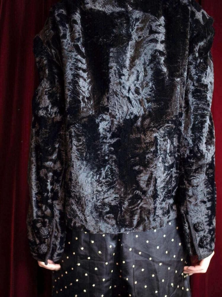 c.1950s Black Velvet China Toggle jacket