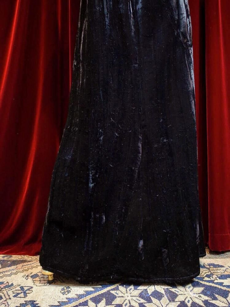 ~c.1980sSAINT LAURENT rive gauche /  Black Velvet Skirt