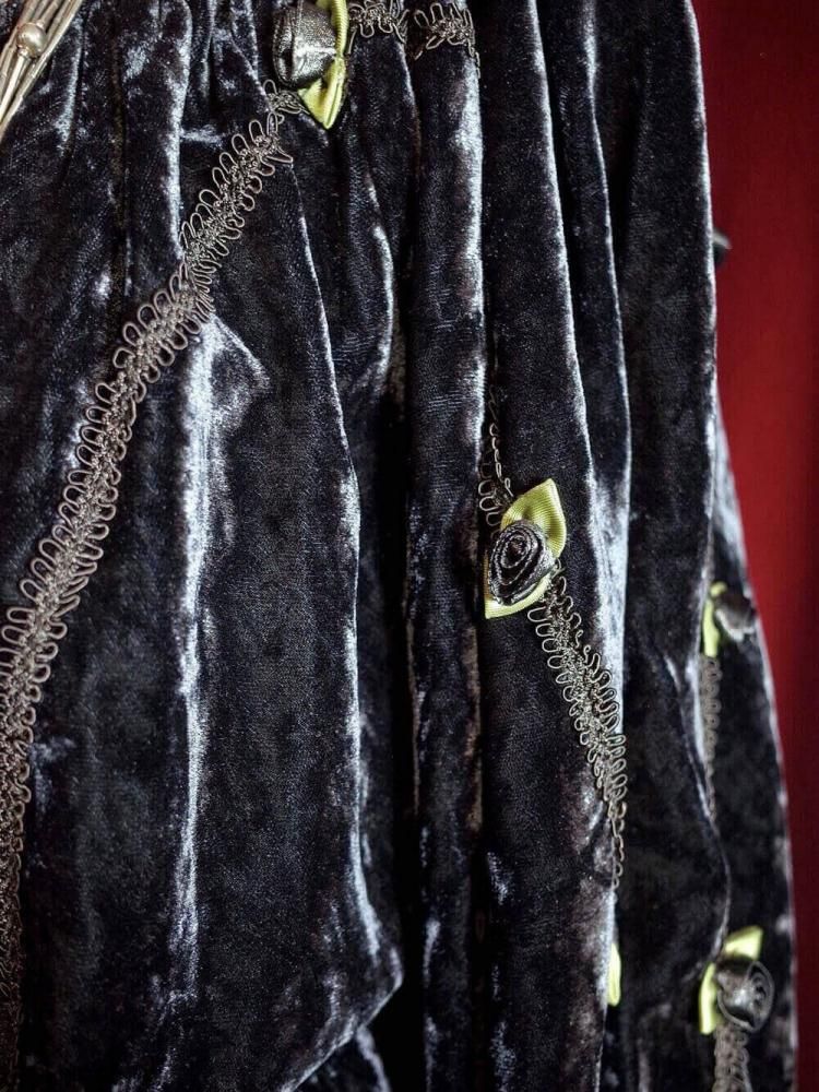Flower & Gather Black Velvet Pullover Blouse