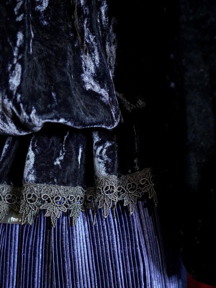 Flower & Gather Black Velvet Pullover Blouse