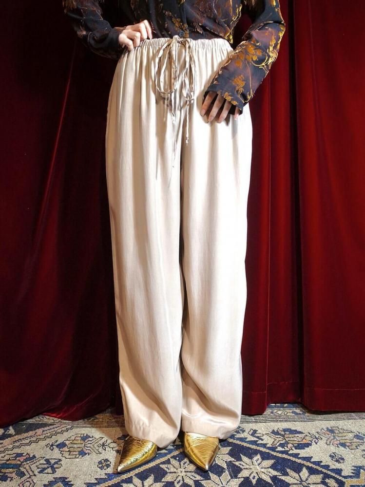 Nudie Beige Silk Wide Pants