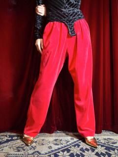 Bright Red Pile Pants