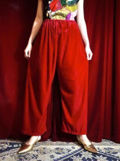 Crimson Red Velvet Pants
