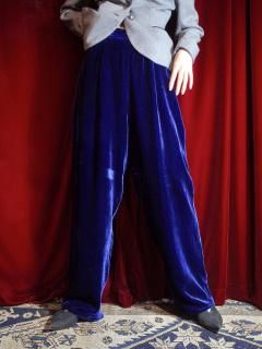 c.1950s Royal Blue Silk Velvet Pants