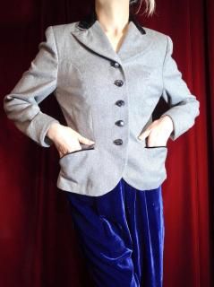 c.1940~50s Wool  Velvet Tailored Jacket