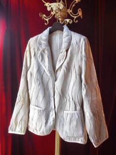 White Wave Woven Jacket Reversible