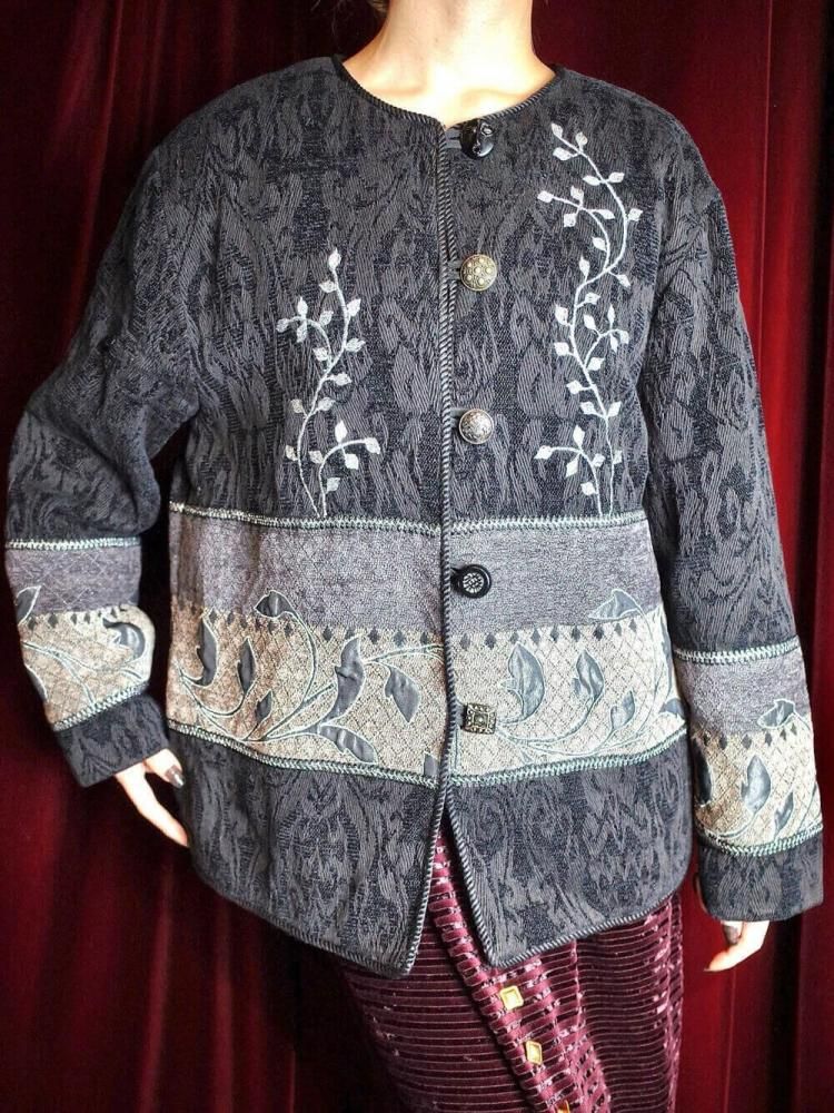 "Embroidery & Custom Buttons" Arabesque Gobelin Jacket
