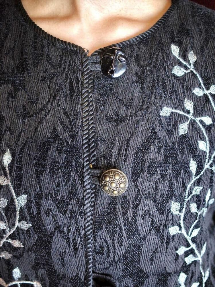 "Embroidery & Custom Buttons" Arabesque Gobelin Jacket
