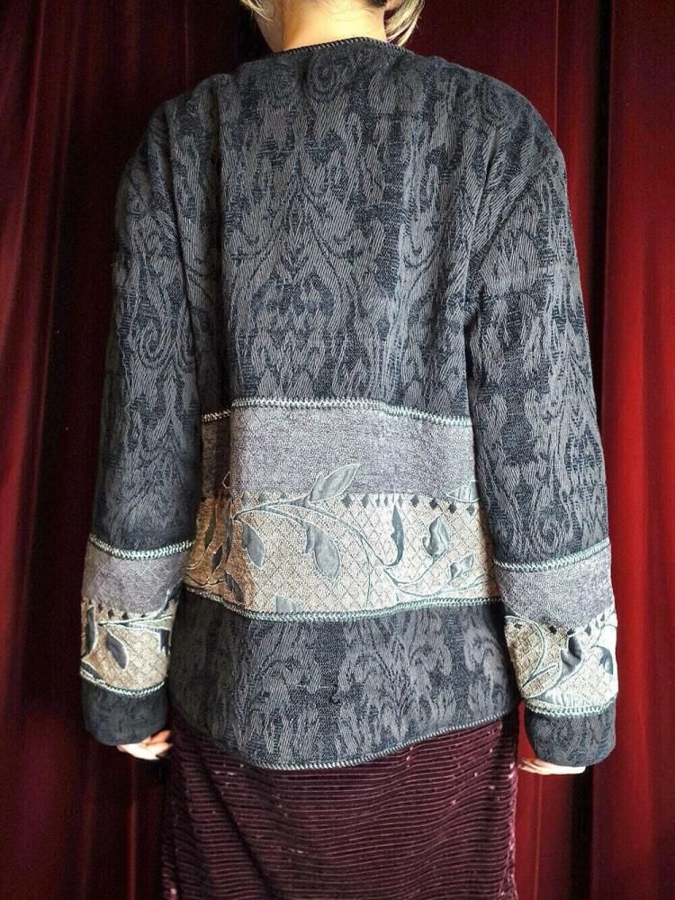 "Embroidery & Custom Buttons" Arabesque Gobelin Jacket