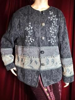 "Embroidery & Custom Buttons" Arabesque Gobelin Jacket