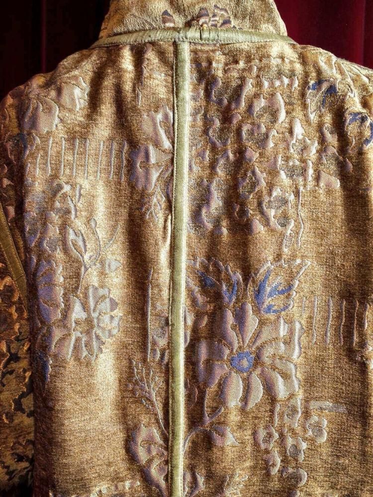 Shine Bronze  Matte Gold Mao Collar Gobelin Jacket Reversible