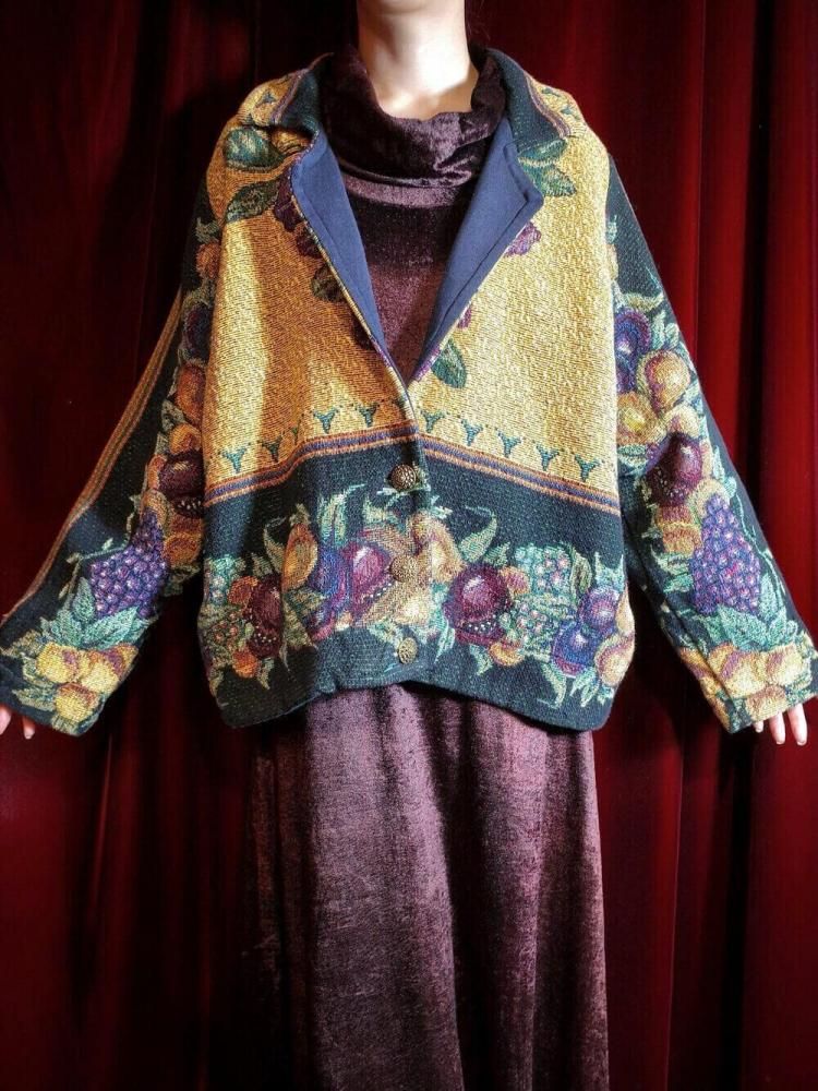 Classical Fruits Pattern Gobelin Tapestry Jacket