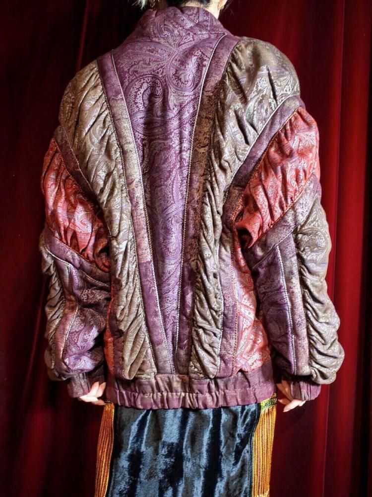 Archive "roberto cavalli / ٥ȥ" Made in ITALY All Paisley Leather Shirring Blouson