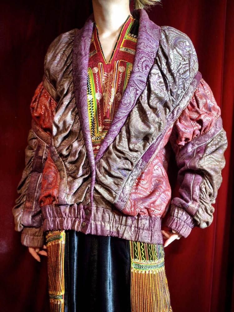 Archive "roberto cavalli / ٥ȥ" Made in ITALY All Paisley Leather Shirring Blouson