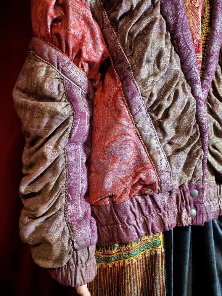 Archive "roberto cavalli / ٥ȥ" Made in ITALY All Paisley Leather Shirring Blouson