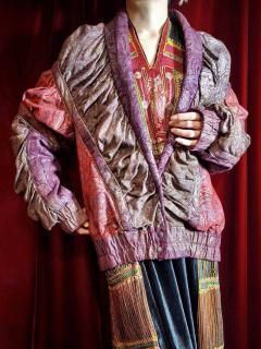 Archive "roberto cavalli / ٥ȥ" Made in ITALY All Paisley Leather Shirring Blouson