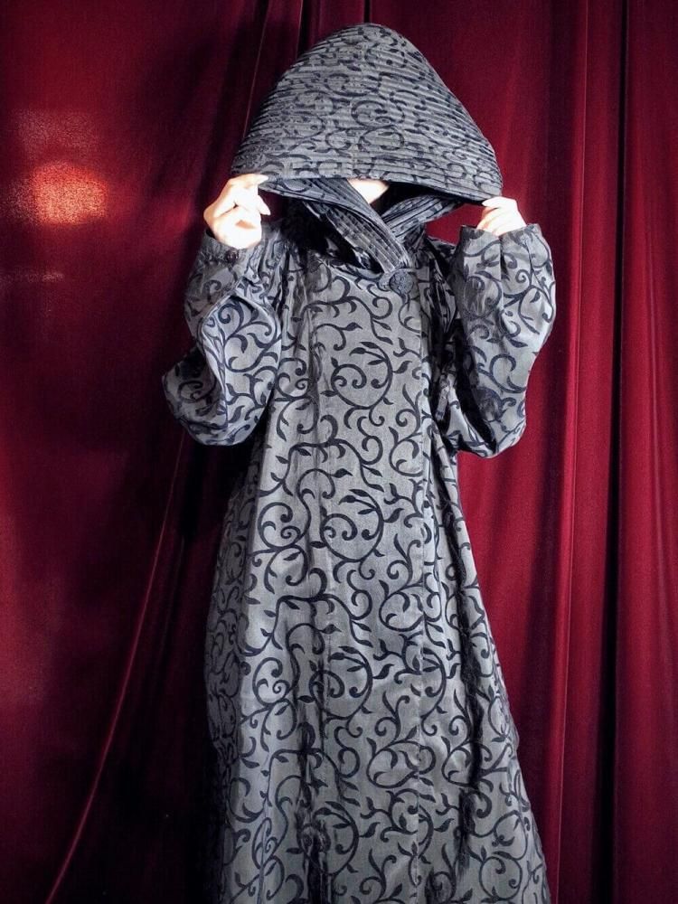 Arabesque Gather Big Hoodie Coat Reversible