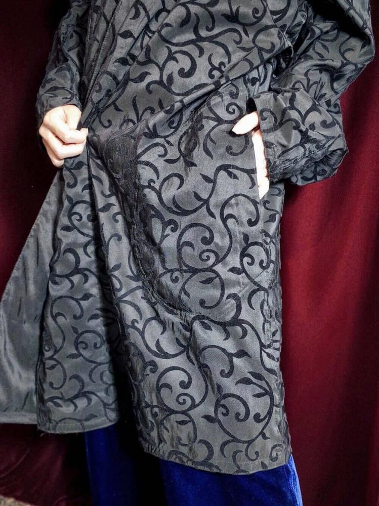 Arabesque Gather Big Hoodie Coat Reversible