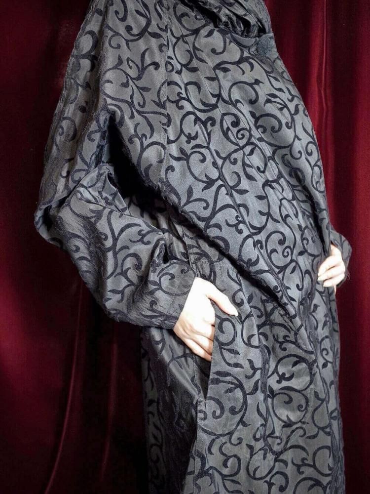 Arabesque Gather Big Hoodie Coat Reversible