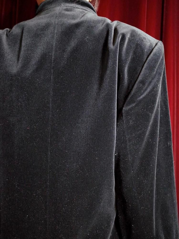 Black Velvet Mao Collar China Style Jacket