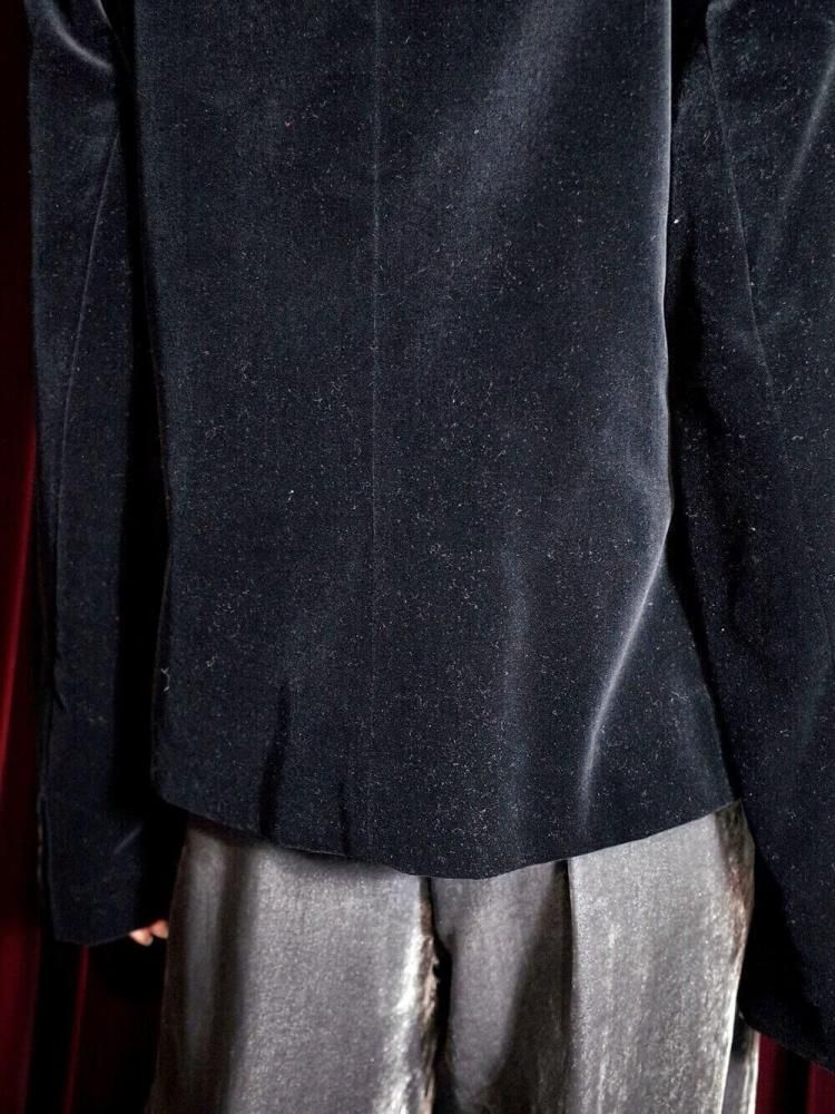 Black Velvet Mao Collar China Style Jacket