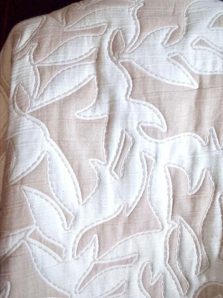 Ecru & White Floral Padding Gown