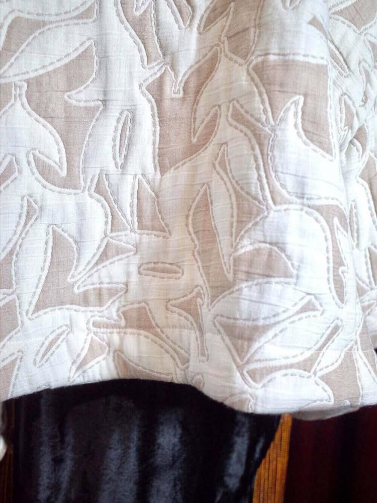 Ecru & White Floral Padding Gown