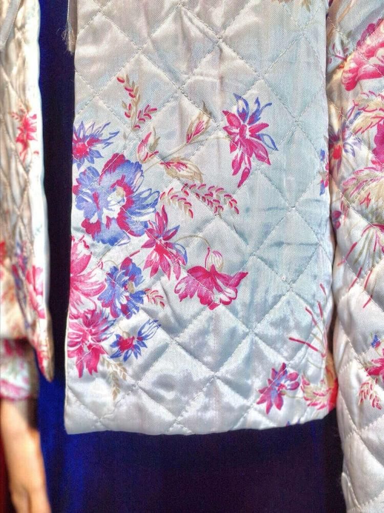 c.1950~60s Floral Quilting Bed Jacket
