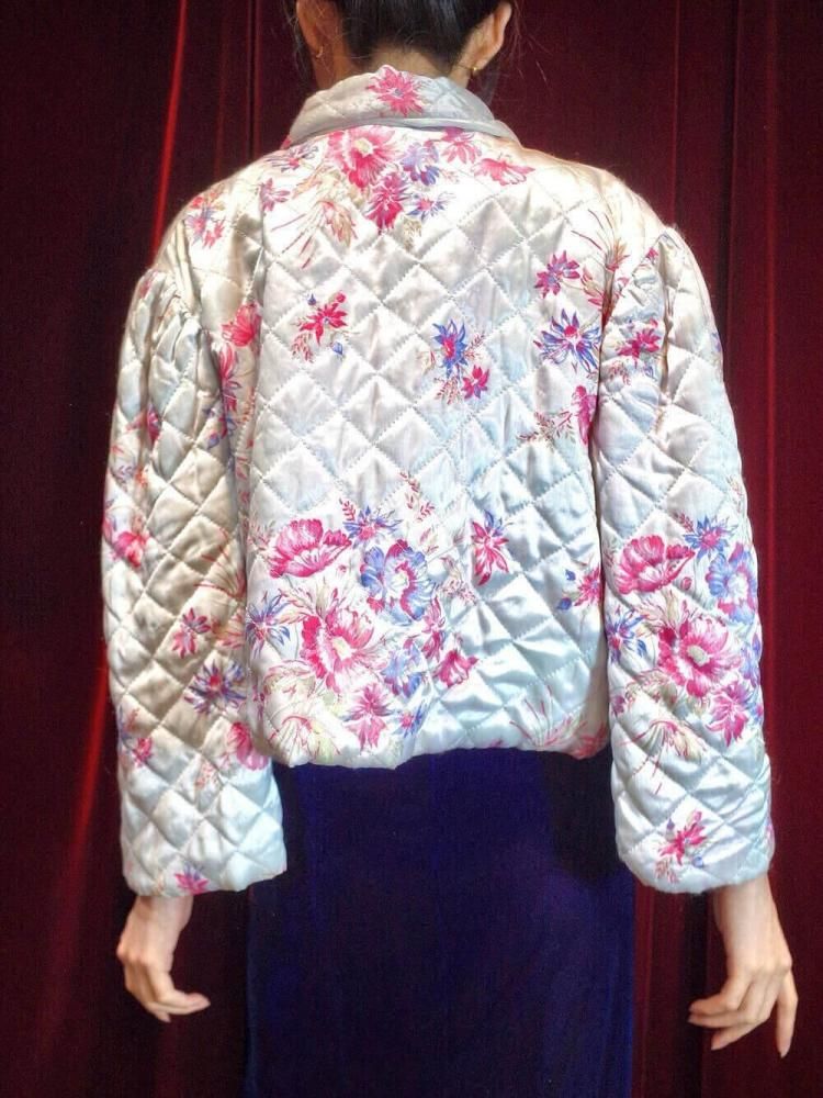 c.1950~60s Floral Quilting Bed Jacket