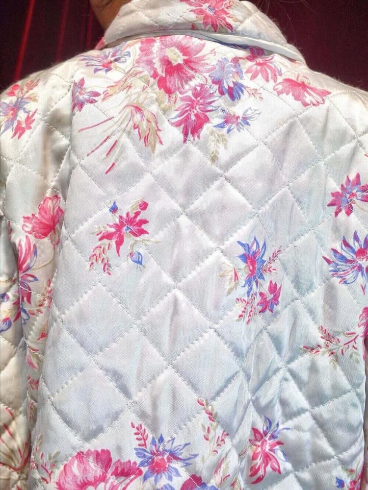 c.1950~60s Floral Quilting Bed Jacket