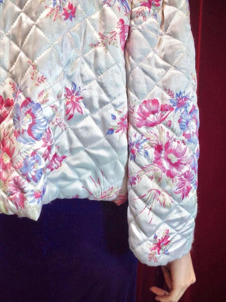 c.1950~60s Floral Quilting Bed Jacket