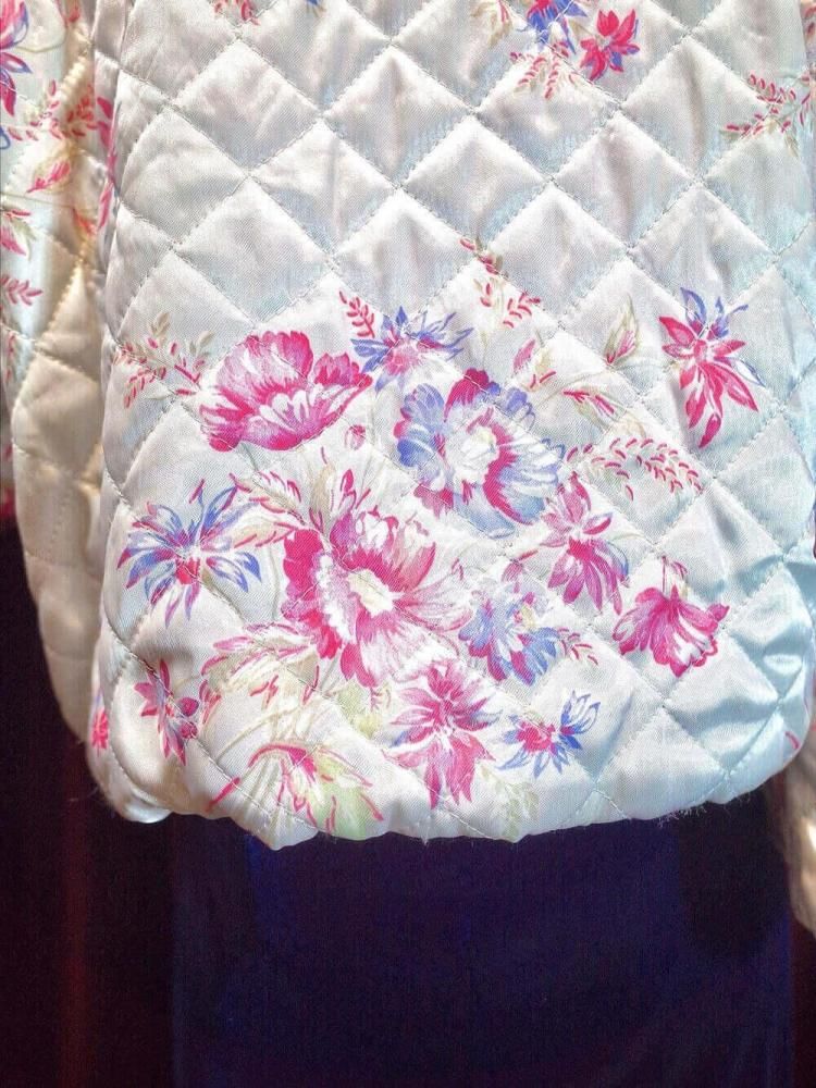 c.1950~60s Floral Quilting Bed Jacket