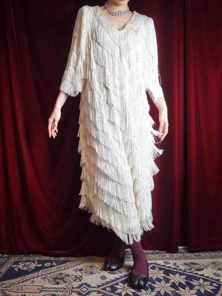 White Fringe Dress