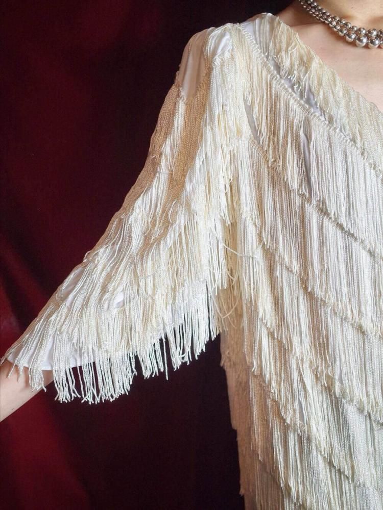 White Fringe Dress